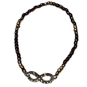 Elegant Beaded Infinity Bracelet Rhinestone Accent Classic Fashion Jewelry Women